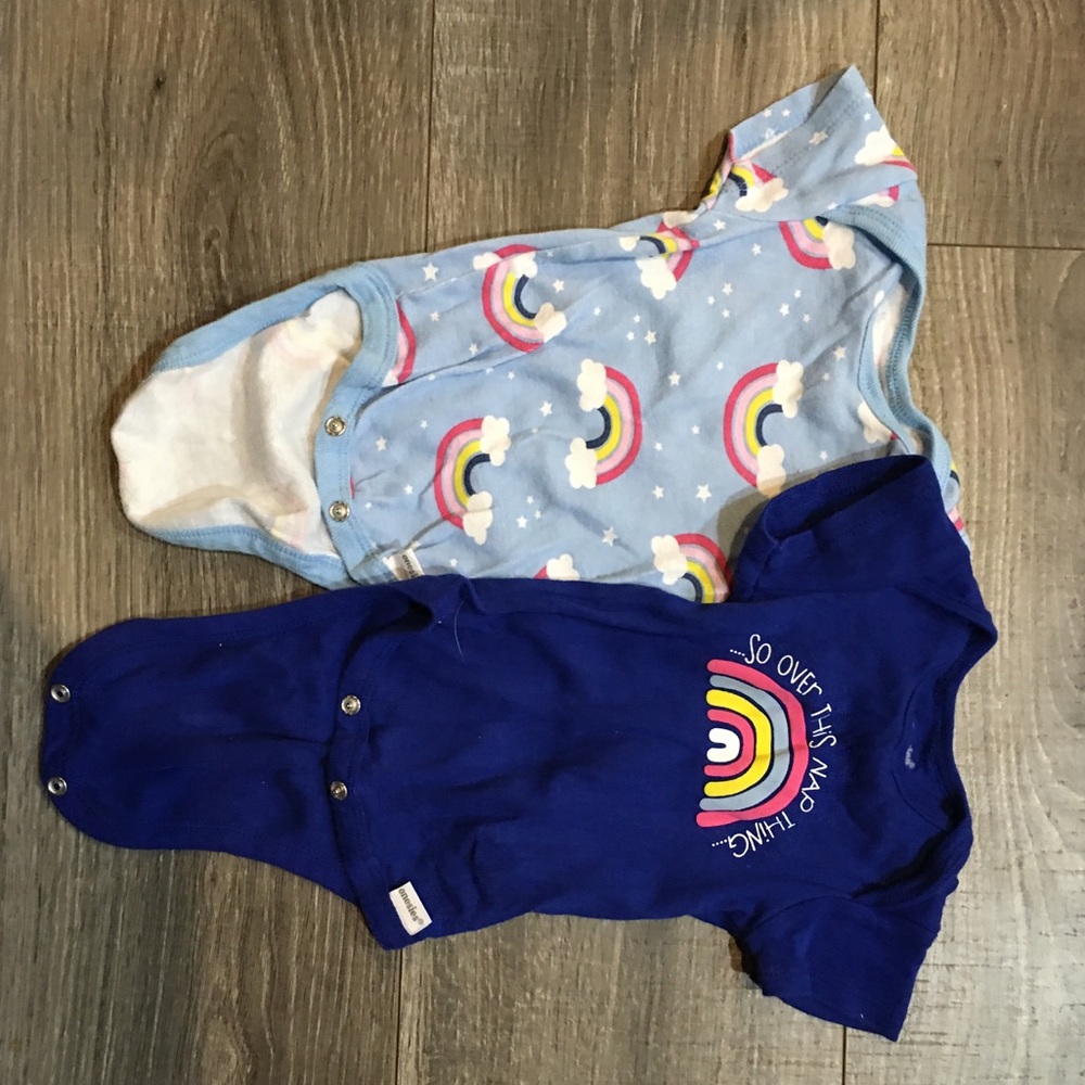 2 Pack Rainbow Onsies girl